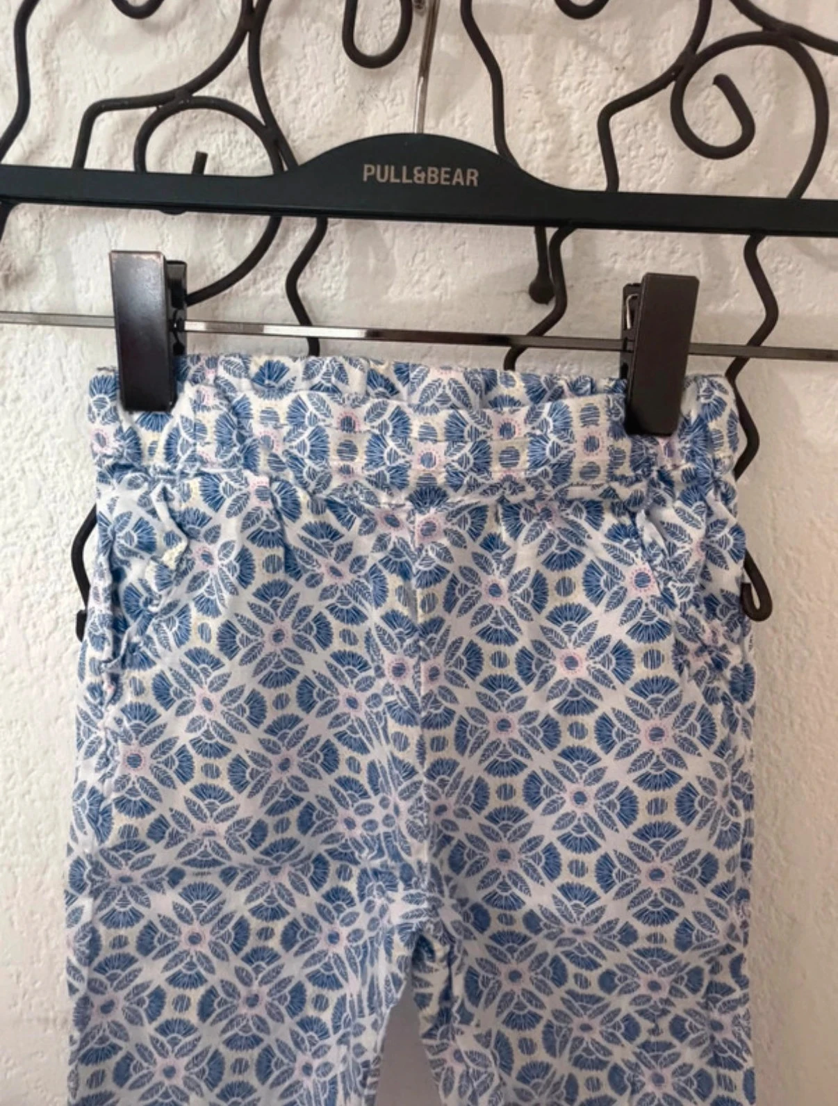 Calça de saruel leve Sergent Major branca e azul com estampa floral - Tamanho 24 meses (86 cm) – photo 3